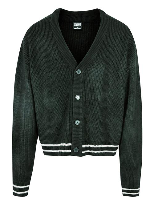 Se Urban Classics Cardigan  mørkegrøn / hvid ved About You