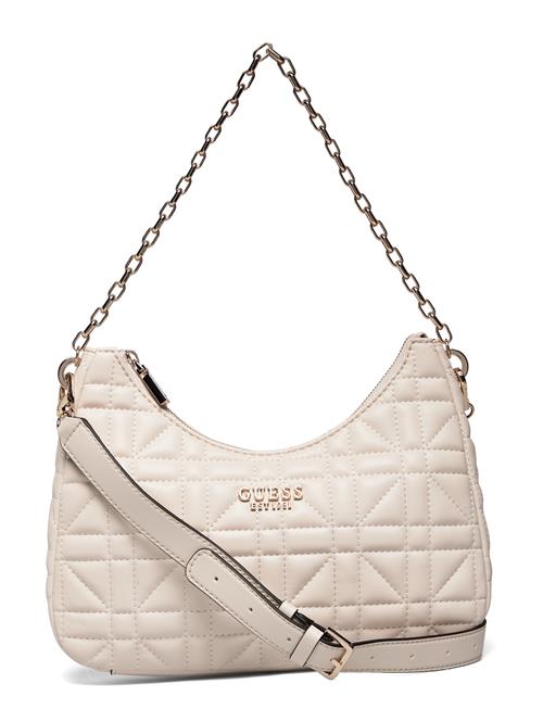 Se GUESS Assia Top Zip Shoulder Bag GUESS Cream ved Booztlet