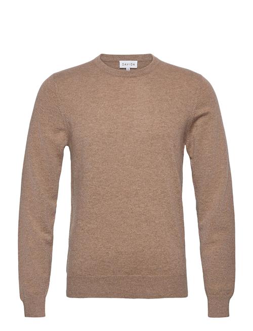 Davida Cashmere Man O-Neck Plain Davida Cashmere Brown