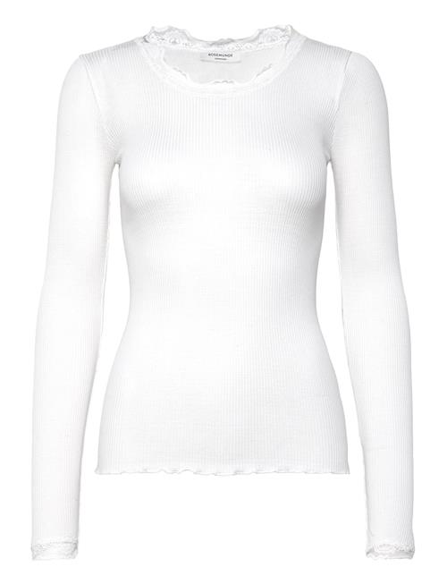 Se Rosemunde Silk T-Shirt W/ Lace Rosemunde White ved Booztlet