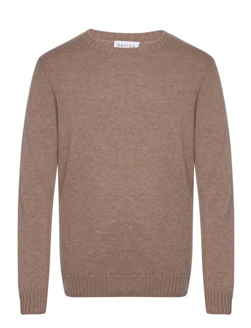 Davida Cashmere Man Chunky O-Neck Sweater Davida Cashmere Brown