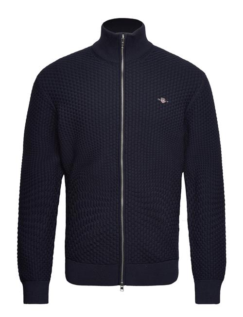 GANT Cotton Texture Zip Cardigan GANT Navy