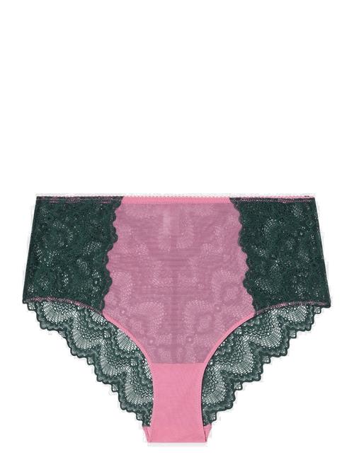 Se Understatement Underwear Lace Mesh Highwaist Briefs Understatement Underwear Pink ved Booztlet