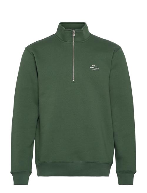 Se Mads Nørgaard Standard Half Zip Logo Sweat Mads Nørgaard Green ved Booztlet