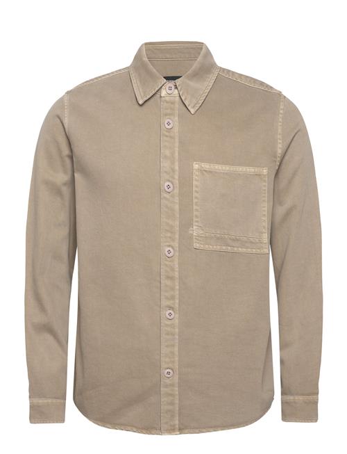 Denham Mens Shirt Long Sleeve Leisure Denham Beige