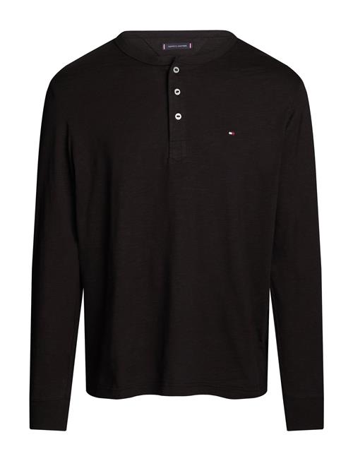 Slub Henley Ls Tee Tommy Hilfiger Black