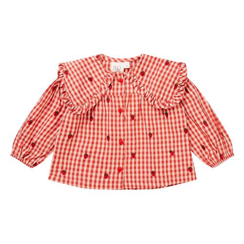 Flöss Molly Gingham Bluse Berry | Rød | 128 cm