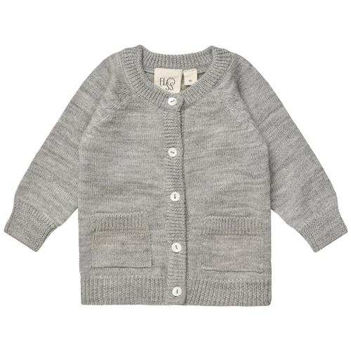 Flöss Juno Cardigan Gråmeleret | Grå | 86 cm