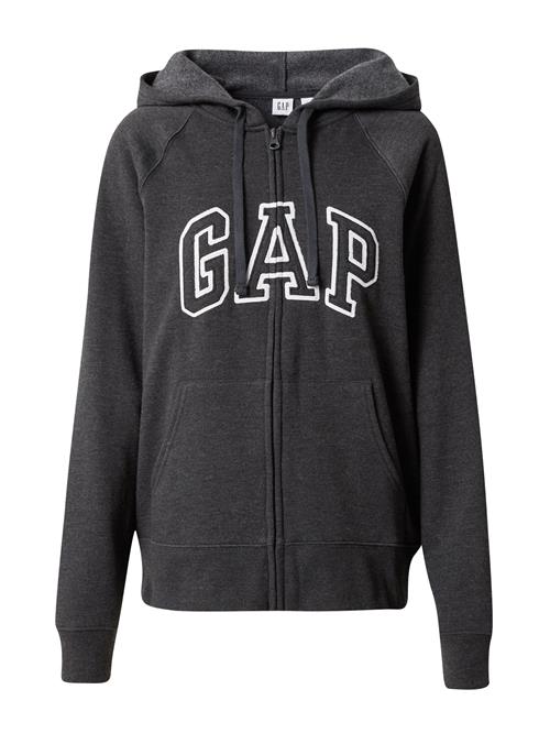 GAP Sweatjakke  mørkegrå / hvid