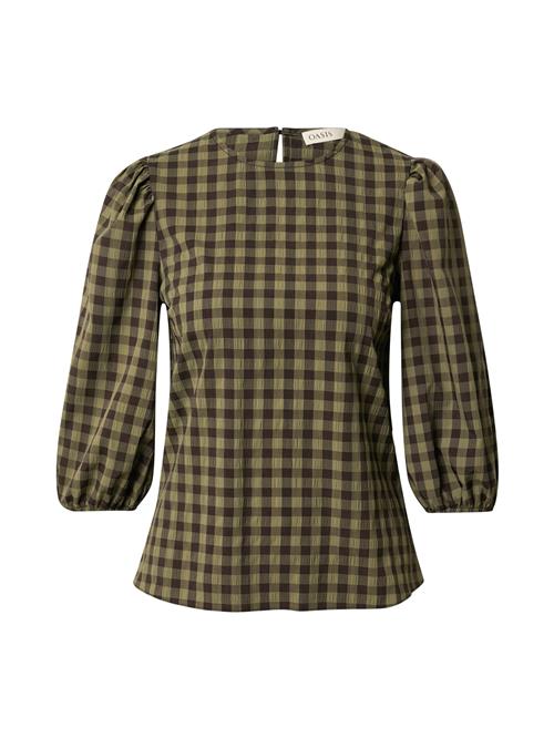 Oasis Bluse 'Gingham'  khaki / sort