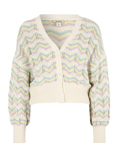 Se Oasis Cardigan  ecru / gul / grøn / lilla ved About You