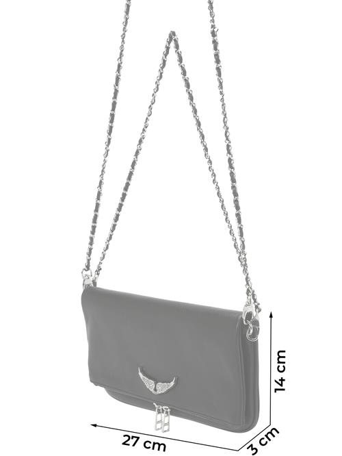 Zadig & Voltaire Clutch 'ROCK SWING YOUR WINGS'  sort / sølv