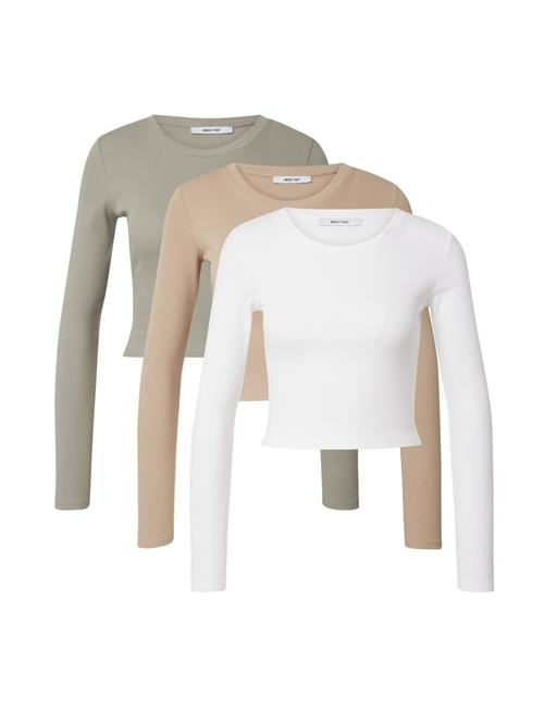 Se ABOUT YOU Shirts 'Loretta'  beige-meleret / lysegrøn / hvid ved About You