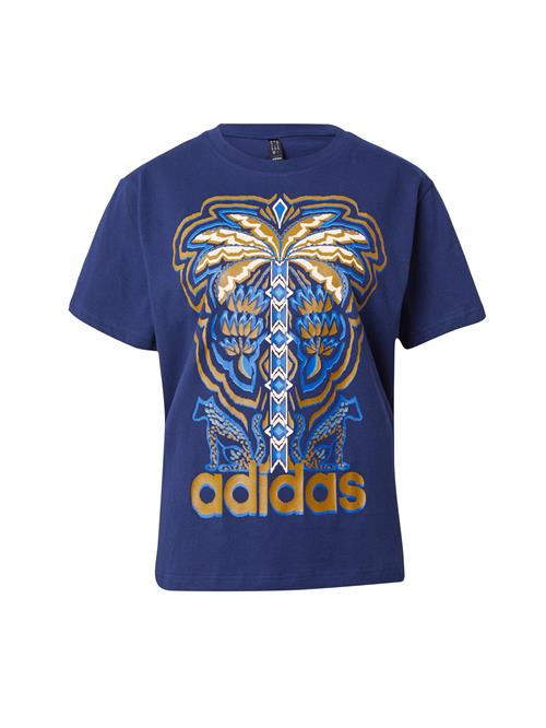 Se ADIDAS SPORTSWEAR Funktionsbluse 'adidas x FARM Rio'  blå / mørkeblå / guld / hvid ved About You