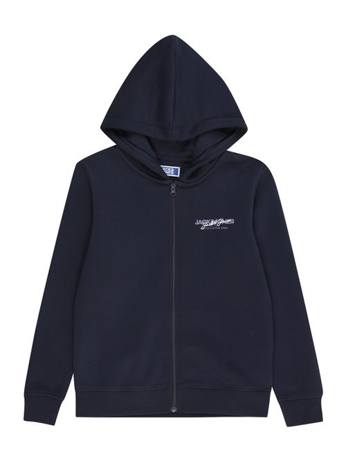 Jack & Jones Junior Sweatjakke 'JJAlvis'  navy / violetblå / hvid