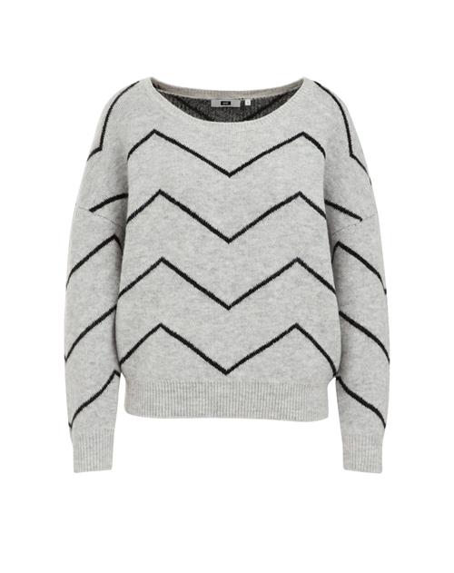 WE Fashion Pullover  lysegrå / sort