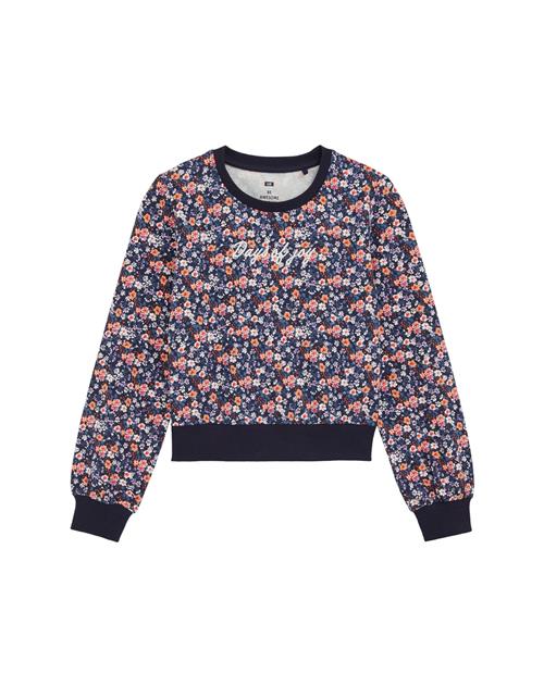 WE Fashion Sweatshirt  mørkeblå / lavendel / lyseorange / hvid