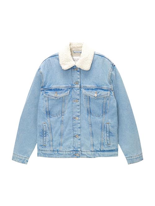 Se Pull&Bear Overgangsjakke  blue denim / hvid ved About You