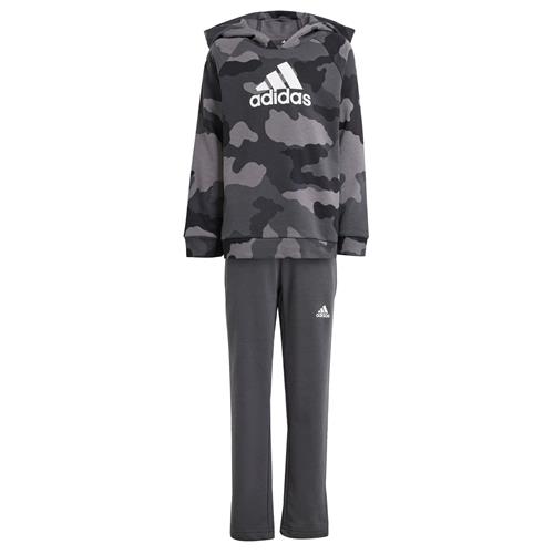 Se ADIDAS SPORTSWEAR Træningsdragt 'Essentials'  grå / mørkegrå / hvid ved About You