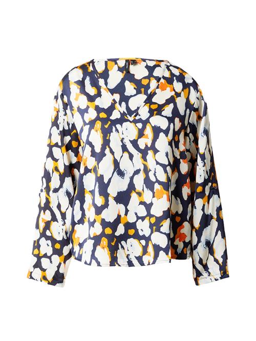 VERO MODA Bluse 'CHLEO LEAH'  natblå / orange / hvid