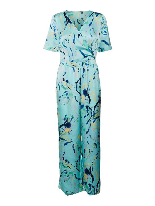 Se VERO MODA Jumpsuit 'HEART OLI'  navy / aqua / siv / lyseorange ved About You