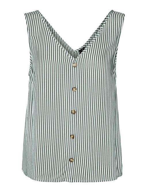 VERO MODA Bluse 'VMBumpy'  grøn / hvid