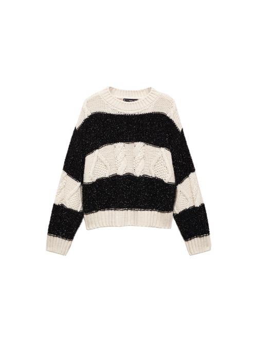 Se MANGO Pullover 'Zebra'  sort / offwhite ved About You