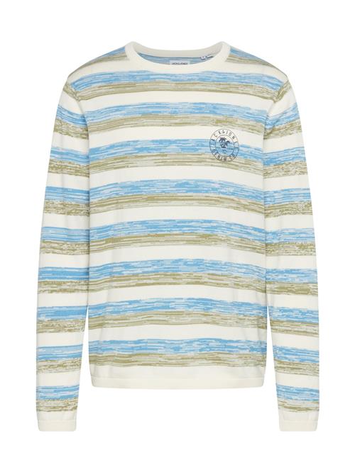 JACK & JONES Pullover 'MARIO'  himmelblå / grøn / hvid