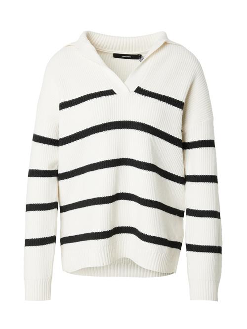 VERO MODA Pullover 'VMLUNA'  elfenben / sort