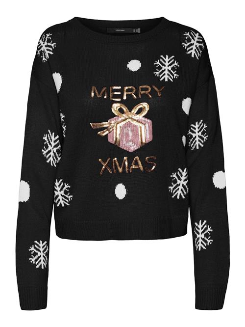 VERO MODA Pullover 'Xmas'  guld / gammelrosa / sort / hvid