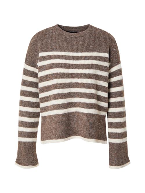 PIECES Pullover 'PCLINE'  choko / hvid