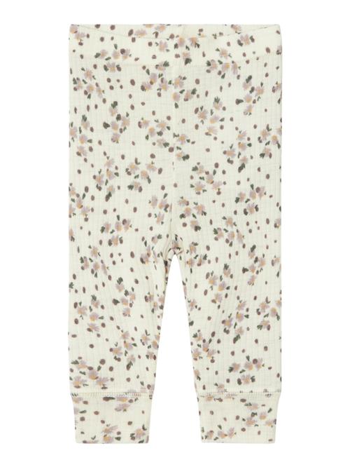 NAME IT Leggings 'NBFWOMI'  mørkegrøn / lilla / lavendel / hvid