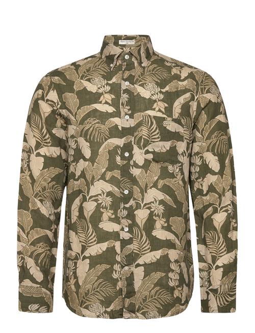 GANT Reg Linen Print Shirt GANT Green