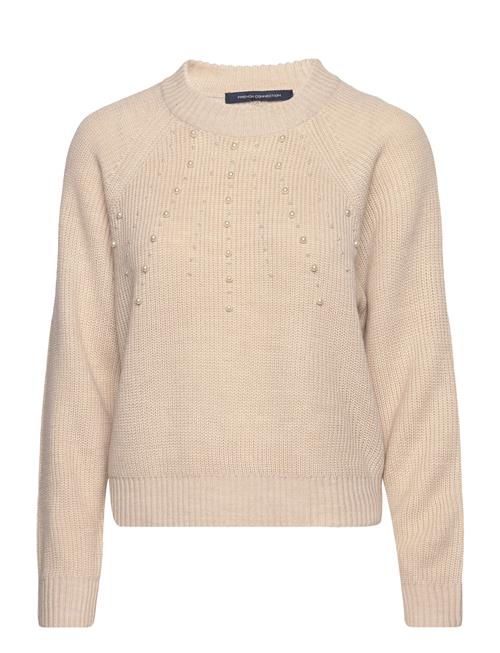 French Connection Jolee Pearl Long Sleeve Crew French Connection Beige