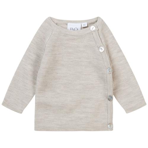 Se Flöss Kaya Strikket Trøje Oat Melange | Beige | 80 cm ved Babyshop