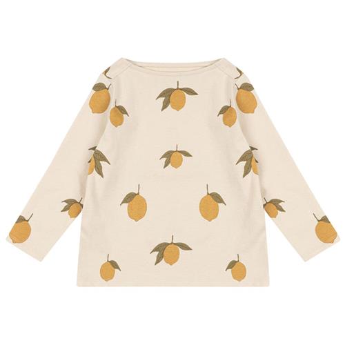 Se Konges Sløjd Drey Ls Tee Gots - Mon Grand Citron | Beige | 12 months ved Babyshop