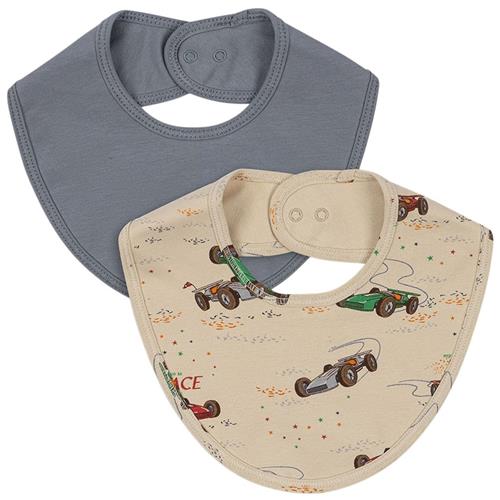 Se Konges Sløjd Basic 2 Pack Bib - Tradewinds / Grand Prix | Grå | 0 ved Babyshop