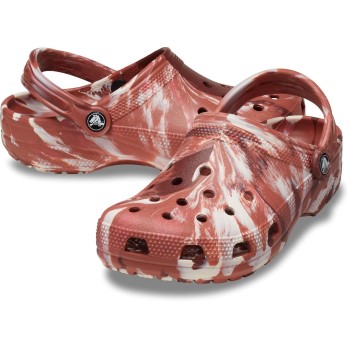 Se Crocs Classic Marbled Clog Vinrød  US M11 (EU 45-46) ved Timarco