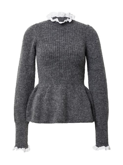 River Island Pullover 'PIE CRUST'  mørkegrå / hvid