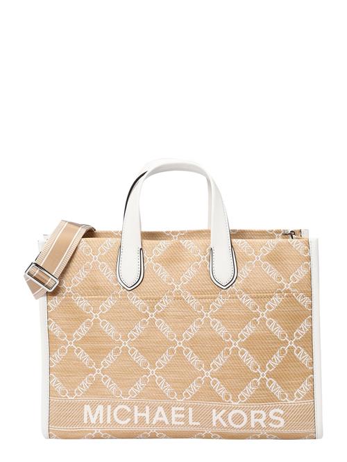 Se MICHAEL Michael Kors Håndtaske 'GIGI'  beige / hvid ved About You