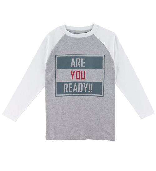 Se Add to Bag Bluse - Grey Mix m. Print ved KidsWorld