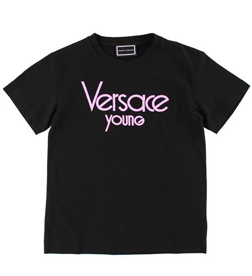 Se Young Versace T-shirt - Sort m. Rosa ved KidsWorld