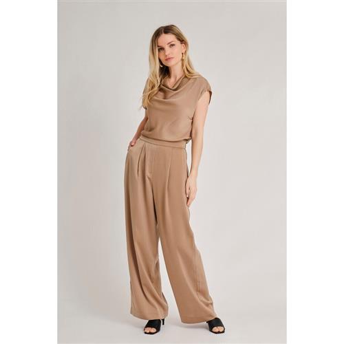 A-VIEW Anna Pants Kvinde Camel Bukser Med Brede Ben Str 38 - hos Magasin