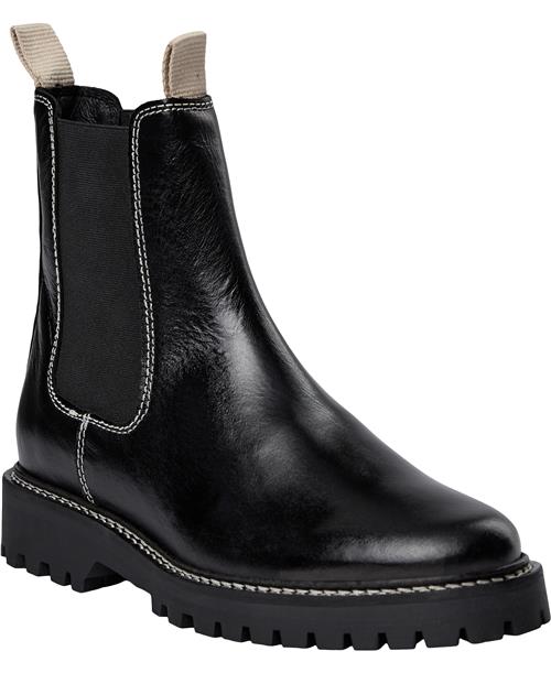 Se Shoe Biz Nilou Kvinde Black W. Sand Stitching Chelsea Boots Str 41 - hos Magasin ved Magasin