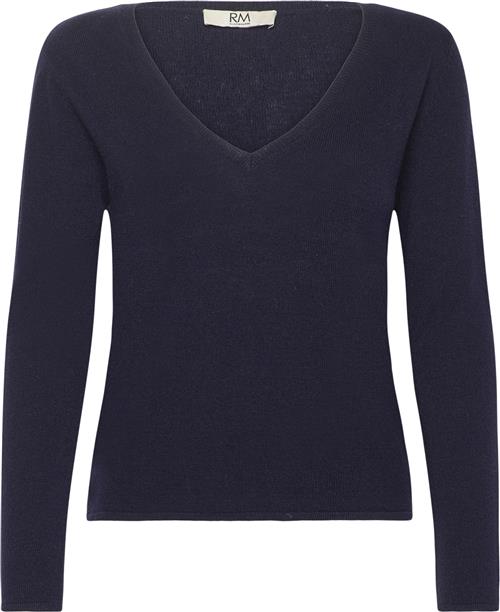 Se RM by Rosemunde Rmwsofia Wool LS Vneck Knit Kvinde Navy Langærmede T-shirts Str S - hos Magasin ved Magasin