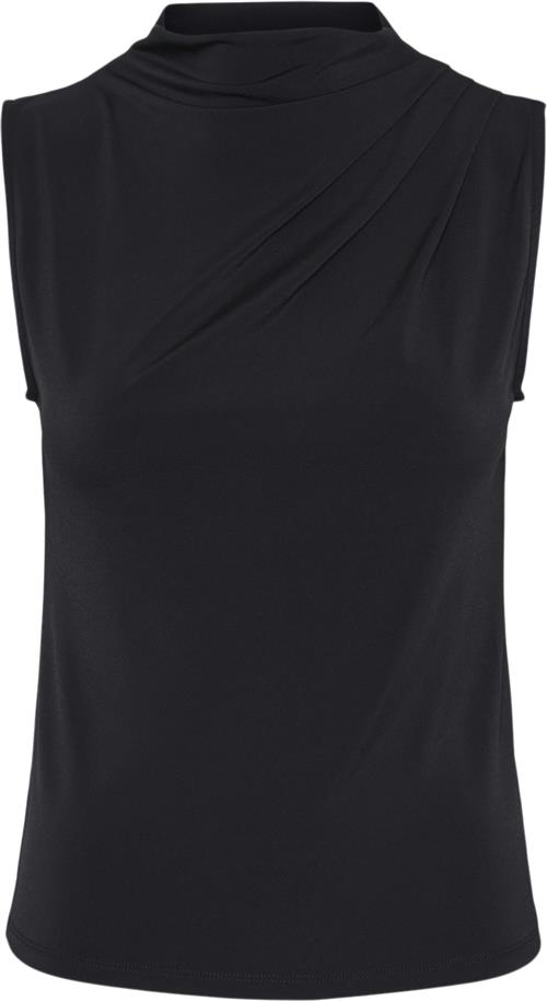 Pieces Pcmadison SL Draped TOP Noos BC Kvinde Sort Toppe Str XS - hos Magasin