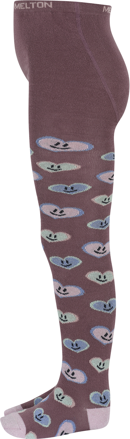 Se Melton Happy Hearts Tights Str 80/86 - Grape Shake Strømper Bomuld hos Magasin ved Magasin