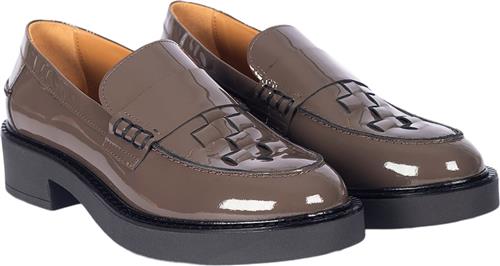 ANGULUS Loafer med Fletdetalje Kvinde 1722 Dark Taupe Loafers Str 41 - hos Magasin