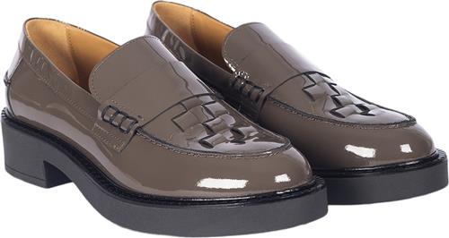 ANGULUS Loafer med Fletdetalje Kvinde 1722 Dark Taupe Loafers Str 36 - hos Magasin