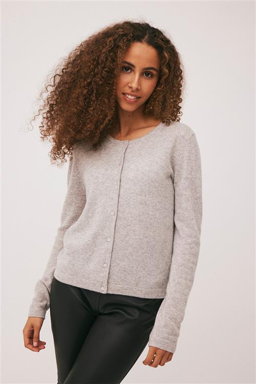 Se Magasin du Nord Collection Magasin Mabel 3 100% Cashmere Kvinde Light Grey Melange Cardigans Str S Cashmere ved Magasin